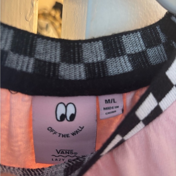 Lazy Oaf x Vans Pink and Black Checkered Tee - Picture 3 of 5